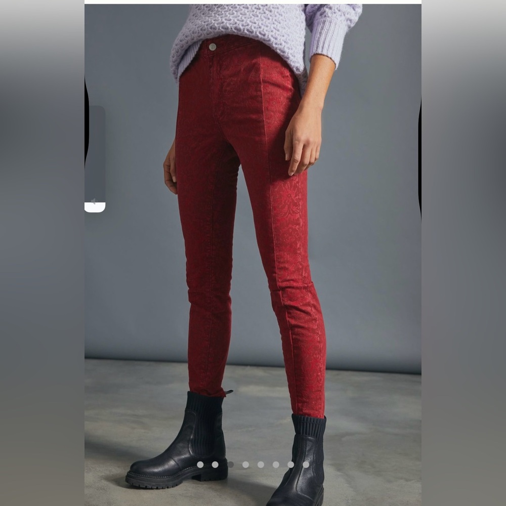Pilcro Flocked High Rise Skinny Pants